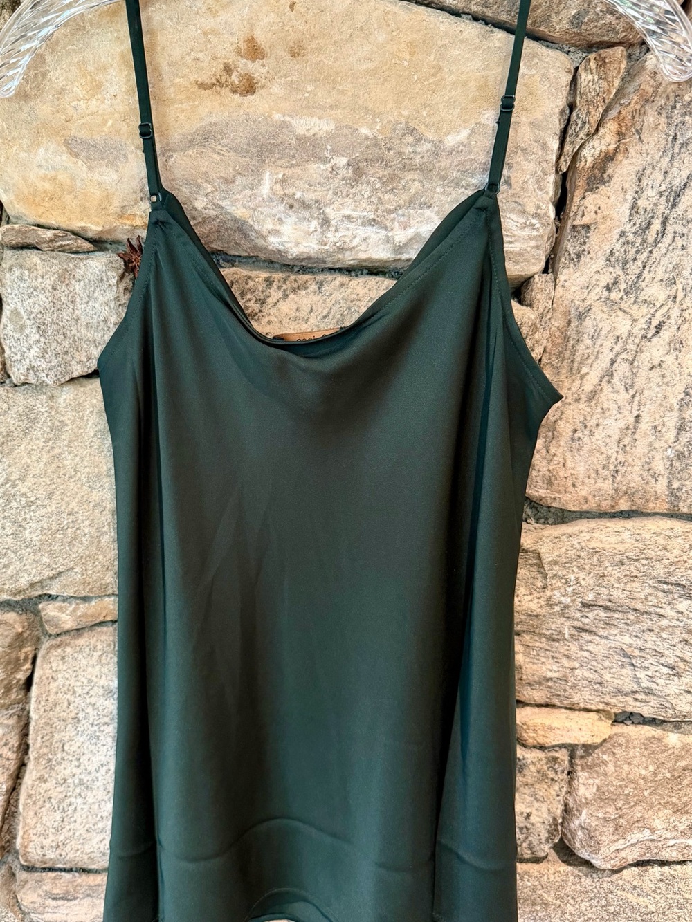 Quince Dark Green Silk Cowl Neck Camisole Size S - Picture 2 of 4